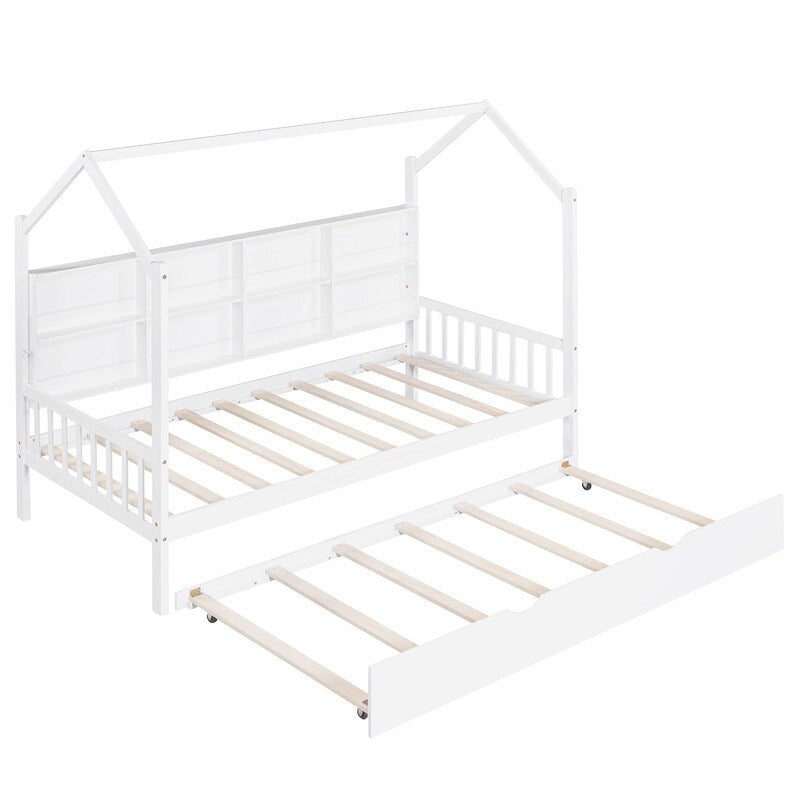 3-Pieces Bedroom Sets with House Bed, Nightstand and Chest,For Kids