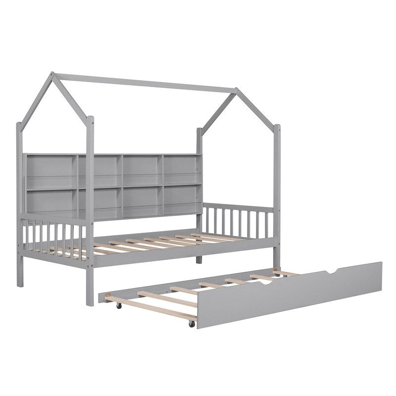 3-Pieces Bedroom Sets with House Bed, Nightstand and Chest,For Kids