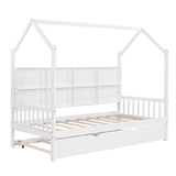 3-Pieces Bedroom Sets with House Bed, Nightstand and Chest,For Kids