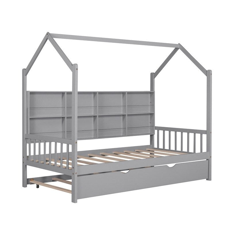 3-Pieces Bedroom Sets with House Bed, Nightstand and Chest,For Kids
