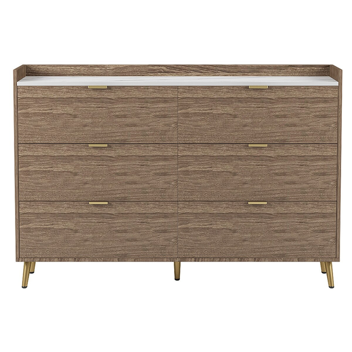 3-Pieces Bedroom Sets, Queen Size Upholstered Platform Bed with 4 Drawers, Marble Top Nightstand and Storage Dresse