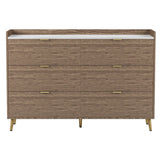 3-Pieces Bedroom Sets, Queen Size Upholstered Platform Bed with 4 Drawers, Marble Top Nightstand and Storage Dresse