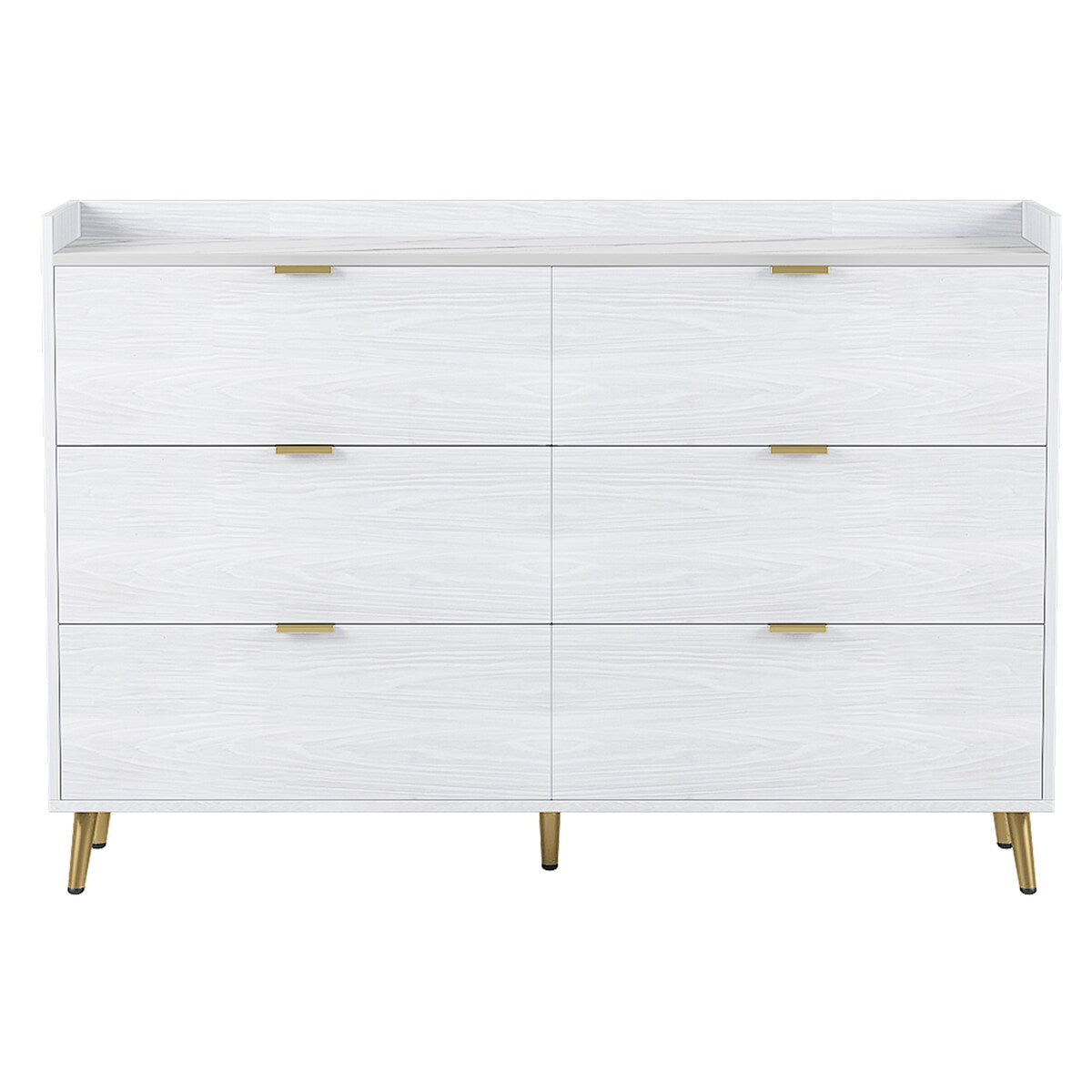 3-Pieces Bedroom Sets, Queen Size Upholstered Platform Bed with 4 Drawers, Marble Top Nightstand and Storage Dresse