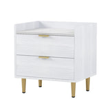 3-Pieces Bedroom Sets, Queen Size Upholstered Platform Bed with 4 Drawers, Marble Top Nightstand and Storage Dresse