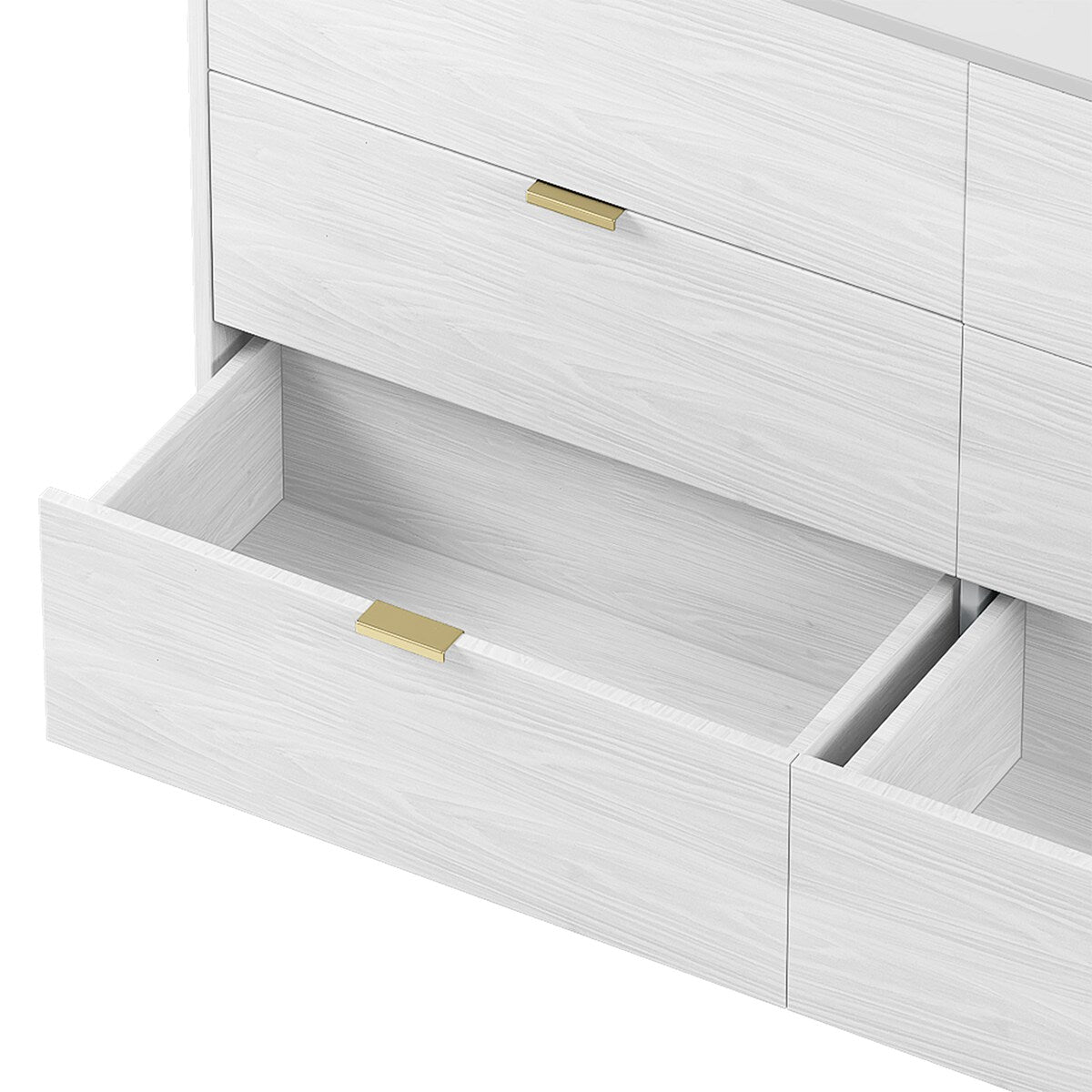 3-Pieces Bedroom Sets, Queen Size Upholstered Platform Bed with 4 Drawers, Marble Top Nightstand and Storage Dresse