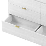 3-Pieces Bedroom Sets, Queen Size Upholstered Platform Bed with 4 Drawers, Marble Top Nightstand and Storage Dresse