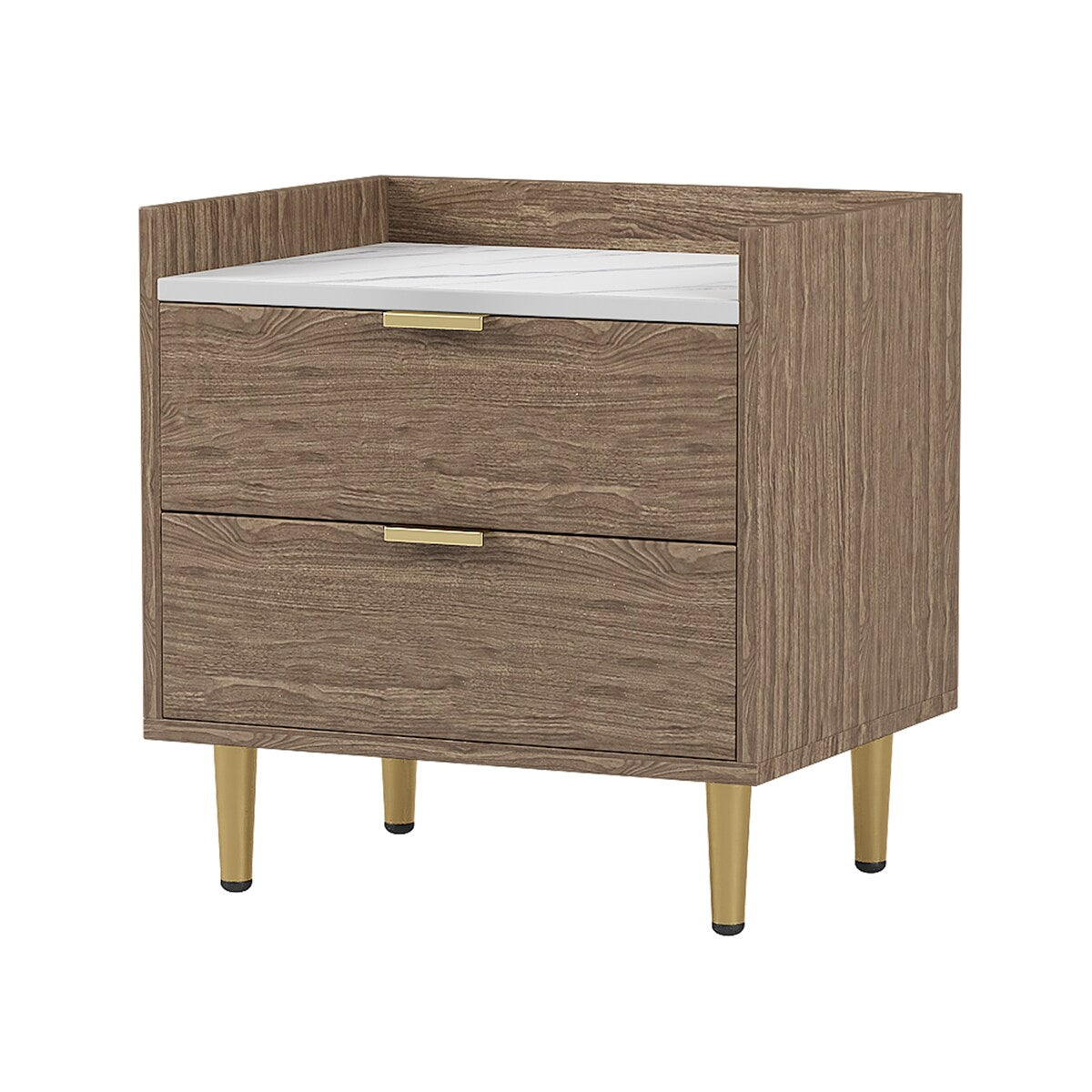 3-Pieces Bedroom Sets, Queen Size Upholstered Platform Bed with 4 Drawers, Marble Top Nightstand and Storage Dresse
