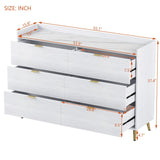 3-Pieces Bedroom Sets, Queen Size Upholstered Platform Bed with 4 Drawers, Marble Top Nightstand and Storage Dresse