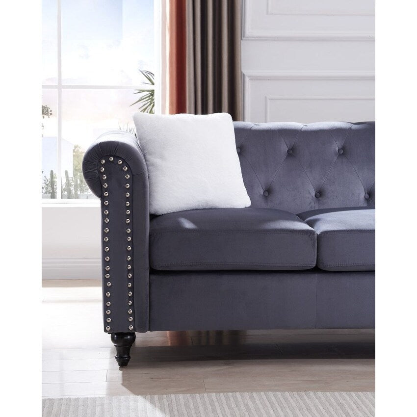 3 Pieces Living Room Sofa Sets including 3 Seat Sofa, Love seat and Sofa Chair, Five Pillows