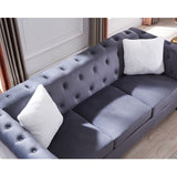 3 Pieces Living Room Sofa Sets including 3 Seat Sofa, Love seat and Sofa Chair, Five Pillows