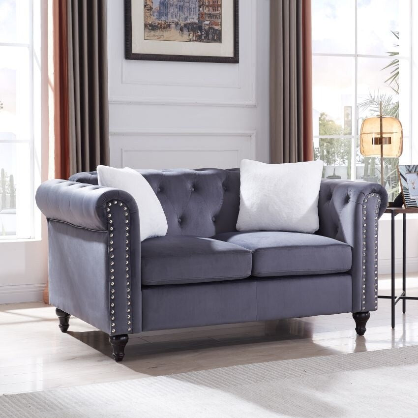 3 Pieces Living Room Sofa Sets including 3 Seat Sofa, Love seat and Sofa Chair, Five Pillows