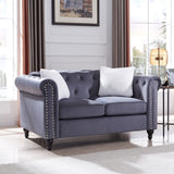 3 Pieces Living Room Sofa Sets including 3 Seat Sofa, Love seat and Sofa Chair, Five Pillows