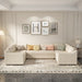 3 Pieces Oversized U-Shaped Sectional Sofa, 6-Seat Upholstered Corner Sofa with Comfort Upholstered Thick Seat and Back Cushions