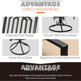 MAISON ARTS 3 Pieces Patio Bistro Set Patio Furniture Dining Sets, 2 Swivel Chairs with Cushions and 1 Round Coffee Table