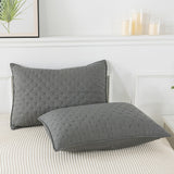 3 Pieces Quilted Creased Square Comforter Set with 2 Pillow Shams