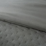 3 Pieces Quilted Creased Square Comforter Set with 2 Pillow Shams