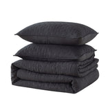 3 Pieces Quilted Creased Square Comforter Set with 2 Pillow Shams