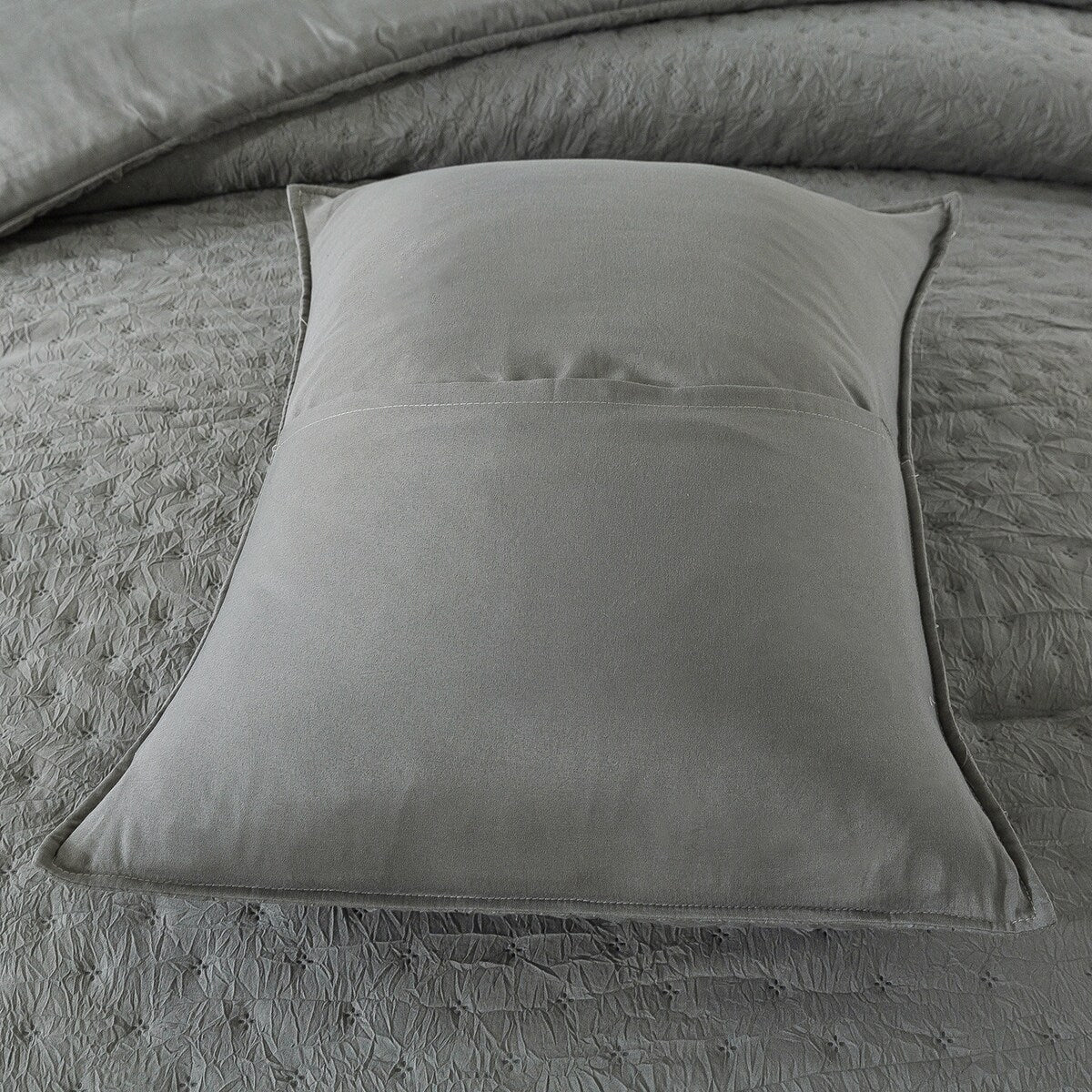3 Pieces Quilted Creased Square Comforter Set with 2 Pillow Shams