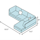 3-Pieces Sectional Sofa Set,Right Facing,Red Microfiber(104B)