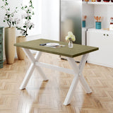 3 Pieces Wood Kitchen Dining Table Set with 2 Upholstered Benchest
