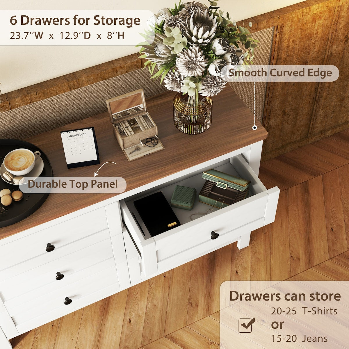 3 Pieces Wooden Bedroom Set /Full Bed and Nightstand and Dresser