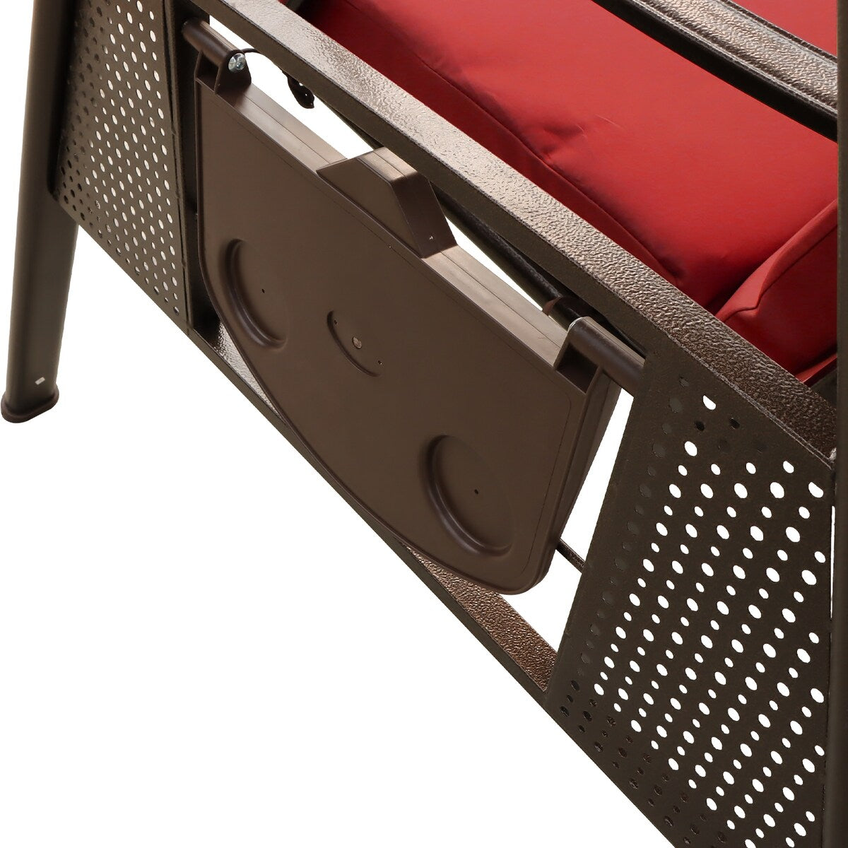 3-Seat Outdoor Patio Porch Swing Chair, Adjustable Canopy Swing