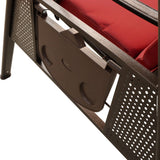3-Seat Outdoor Patio Porch Swing Chair, Adjustable Canopy Swing