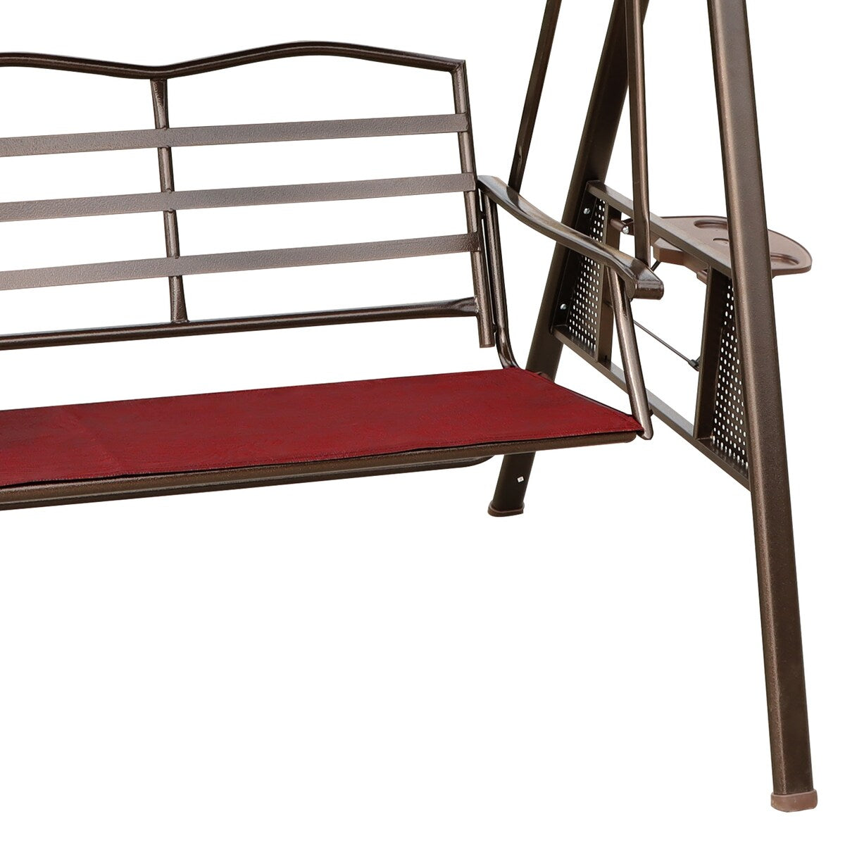 3-Seat Outdoor Patio Porch Swing Chair, Adjustable Canopy Swing