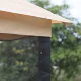 3-Seat Steel Patio Swing Chair with Double Tier Canopy, Mesh Sidewalls and Pillows - 100.75" x 67.75"