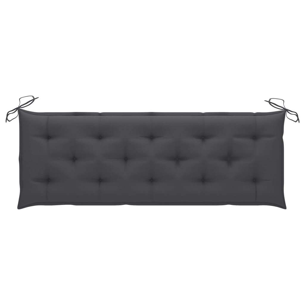 3-Seater Garden Bench with Cushion 59.1" Solid Eucalyptus Wood