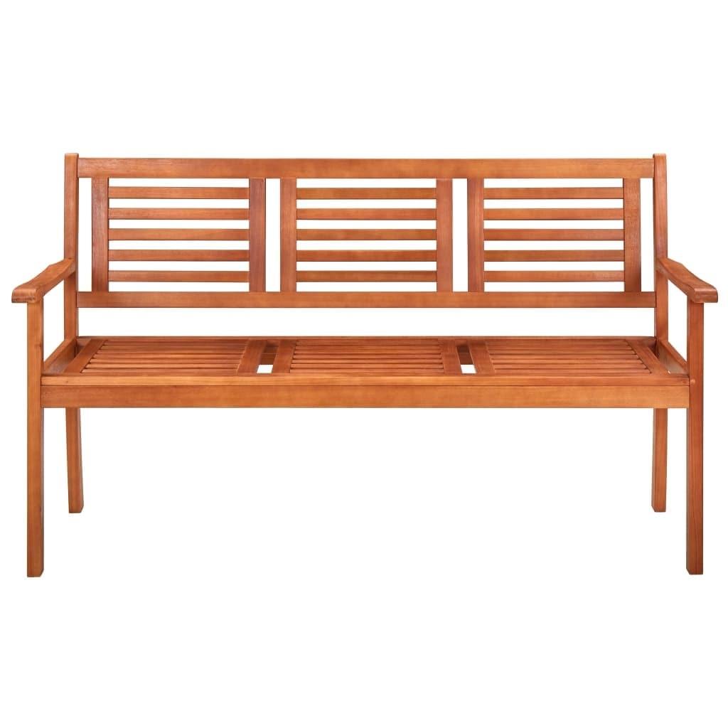 3-Seater Garden Bench with Cushion 59.1" Solid Eucalyptus Wood