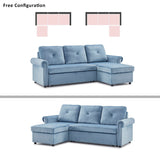 Nestfair 3-Seater L-Shape Sofa Corner Couch with Storage Chaise