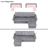Nestfair 3-Seater L-Shape Sofa Corner Couch with Storage Chaise