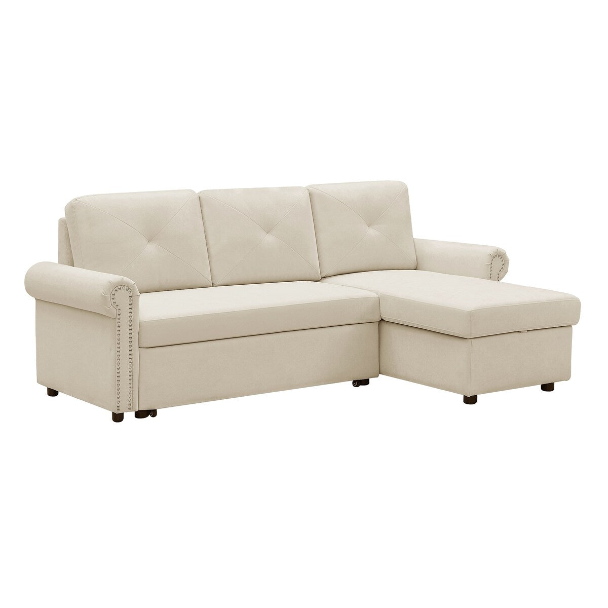 Nestfair 3-Seater L-Shape Sofa Corner Couch with Storage Chaise