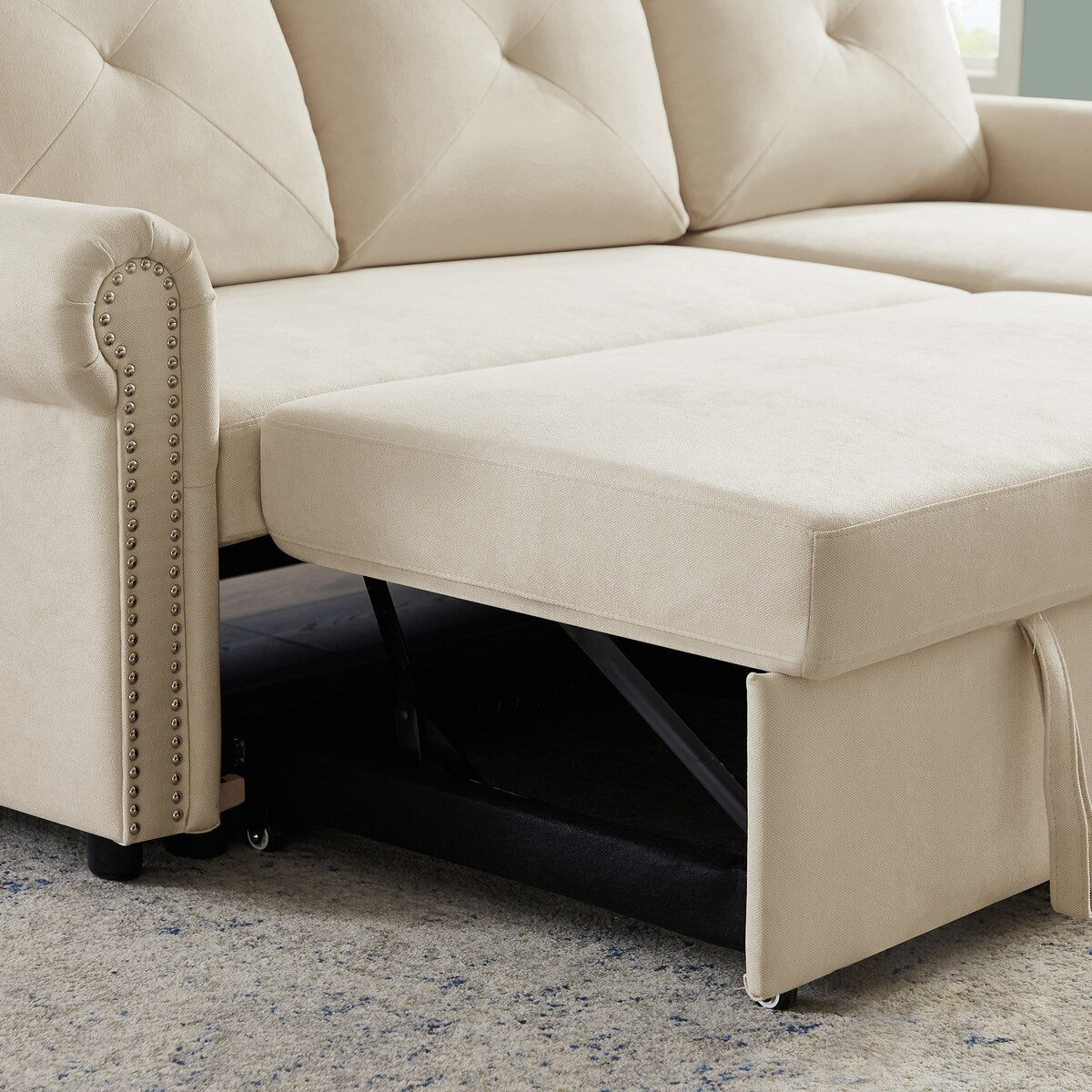 Nestfair 3-Seater L-Shape Sofa Corner Couch with Storage Chaise