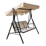 3-Seater Outdoor Adjustable Canopy Porch Swing Chair for Patio, Garden Balcony w/Armrests Textilene Fabric Steel Frame