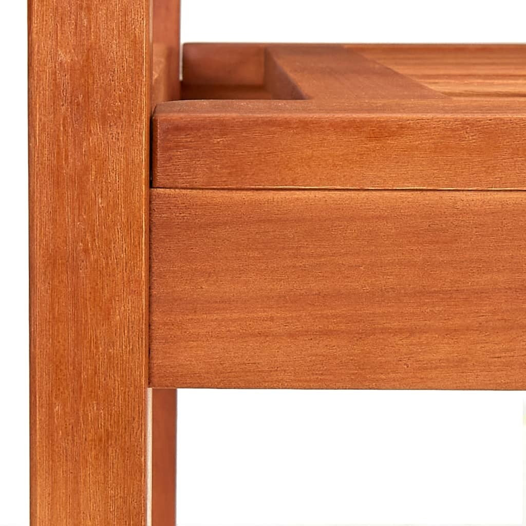 3-Seater Patio Bench 59.1" Solid Eucalyptus Wood