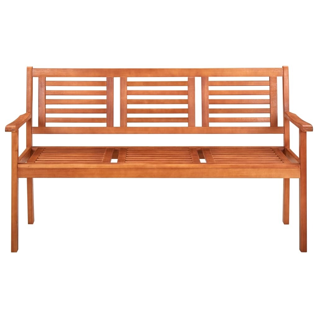 3-Seater Patio Bench 59.1" Solid Eucalyptus Wood