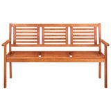 3-Seater Patio Bench 59.1" Solid Eucalyptus Wood