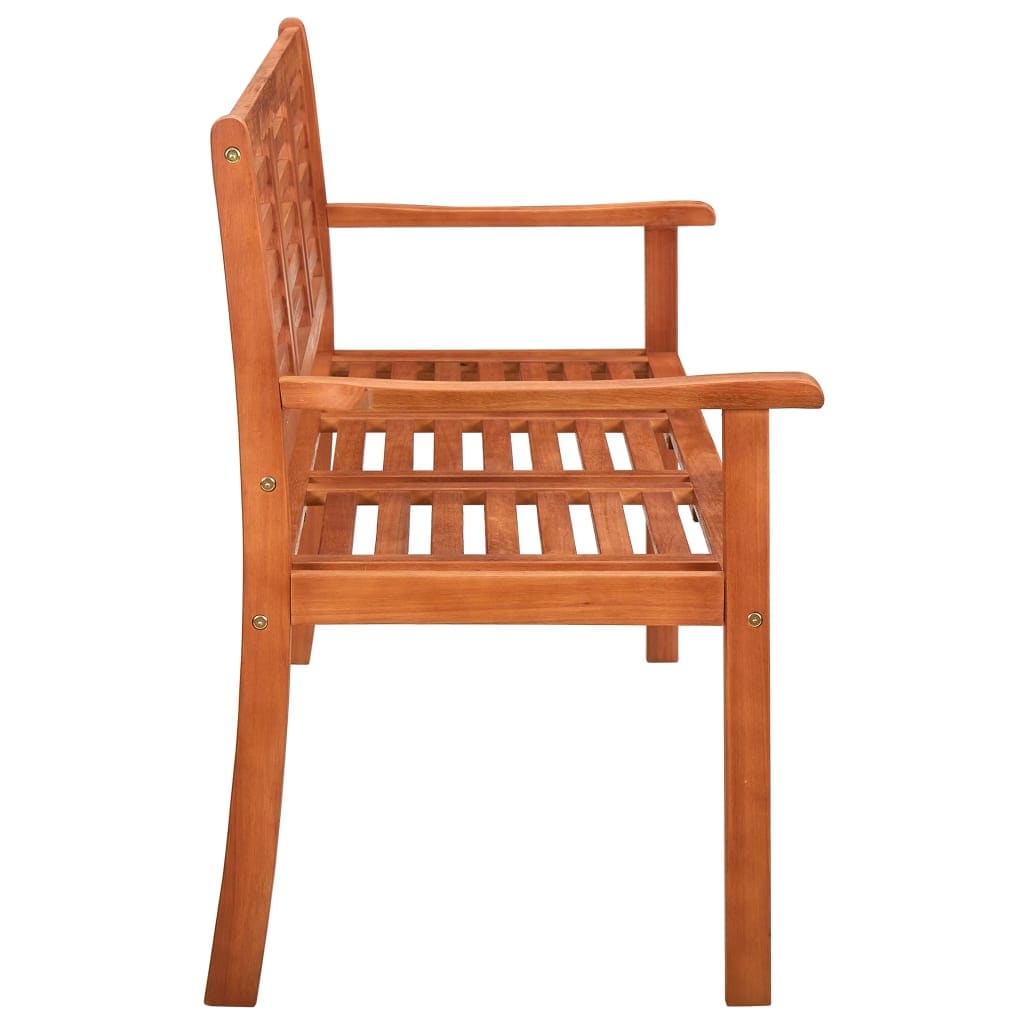 3-Seater Patio Bench with Cushion 59.1" Solid Eucalyptus Wood