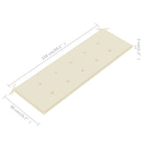 3-Seater Patio Bench with Cushion 59.1" Solid Eucalyptus Wood