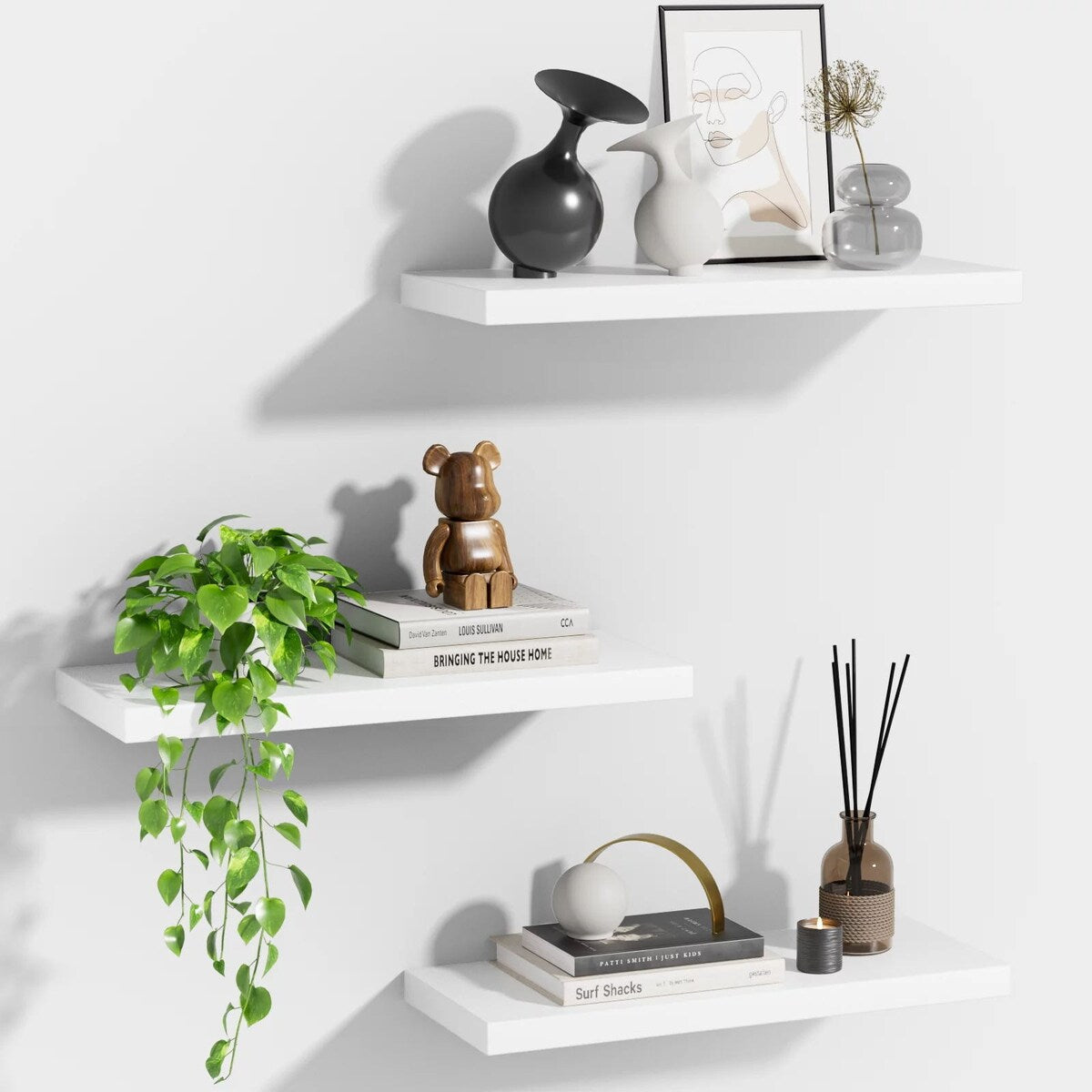 3 Sets 15 x 7" Wall Mounted Floating Shelves