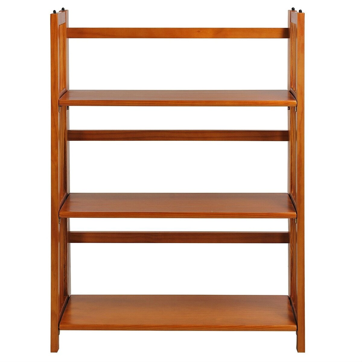 3-Shelf Folding Storage Shelves Bookcase in Honey Oak Finish - 11.5 x 27.5 x 38 inches