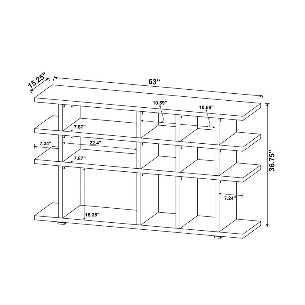 3-Shelf Low Bookcase in Salvaged Cabin