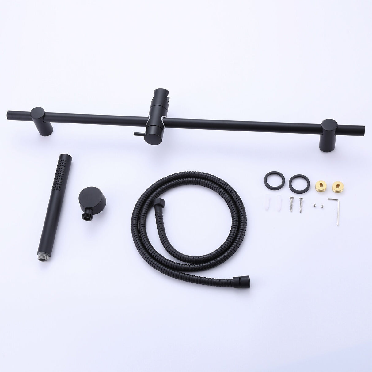 3-Spray Function Hand Shower With Slide Bar Kit In Matte Black