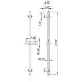 3-Spray Function Hand Shower With Slide Bar Kit In Matte Black