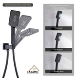 3-Spray Pattern 10 in. Wall Mount Shower System Shower Head and Functional Handheld, Matte Black (Valve Included) - 10 inch