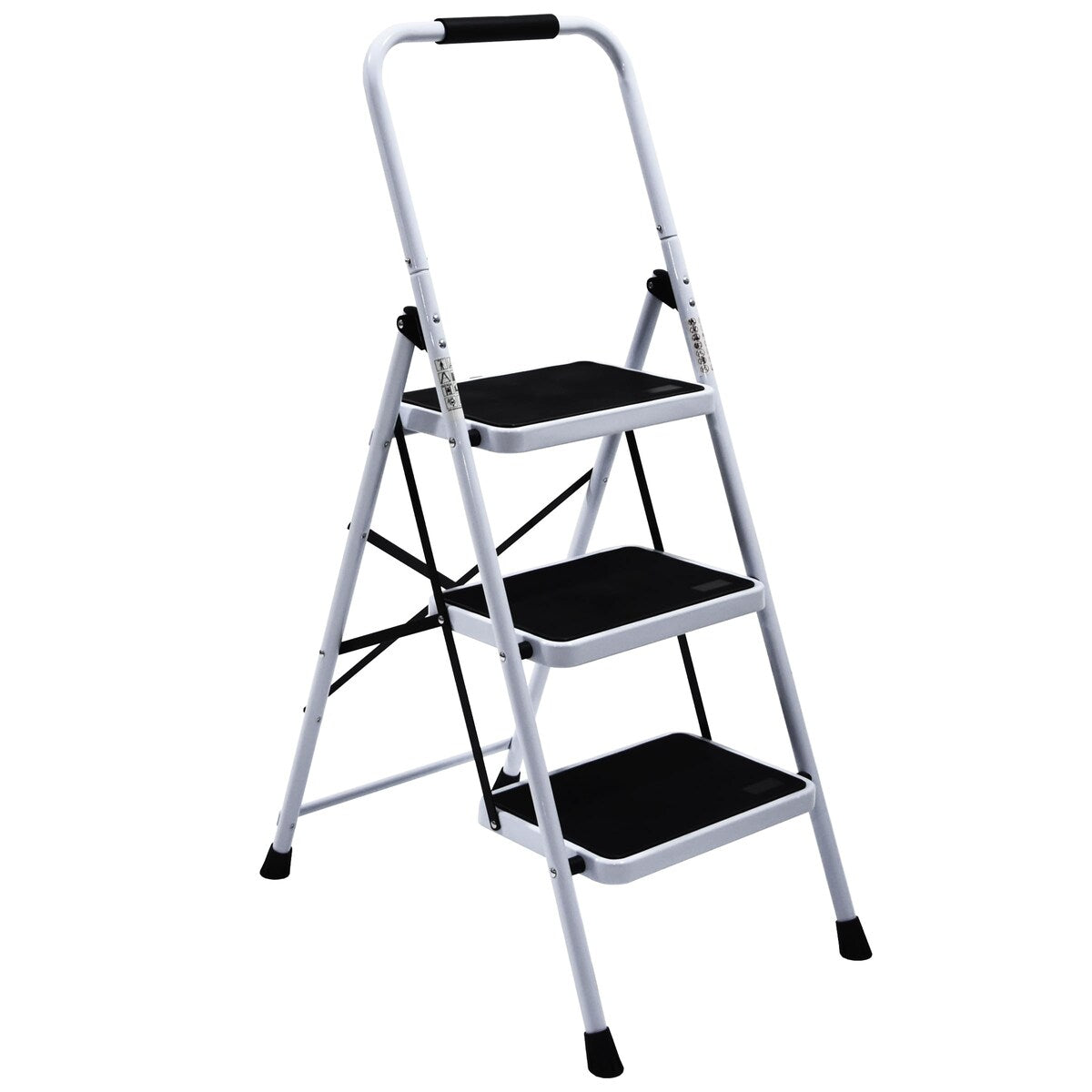 3 Step Ladder Folding Step Stool for Adults with Top Handrail 330 Lbs Capacity, Lightweight & Portable Step 3 Stool Ladders