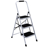 3 Step Ladder Folding Step Stool for Adults with Top Handrail 330 Lbs Capacity, Lightweight & Portable Step 3 Stool Ladders