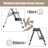 3 Step Ladder Folding Step Stool for Adults with Top Handrail 330 Lbs Capacity, Lightweight & Portable Step 3 Stool Ladders